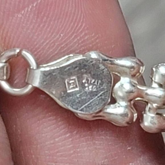 Silver square link bracelet - Picture 4 of 6